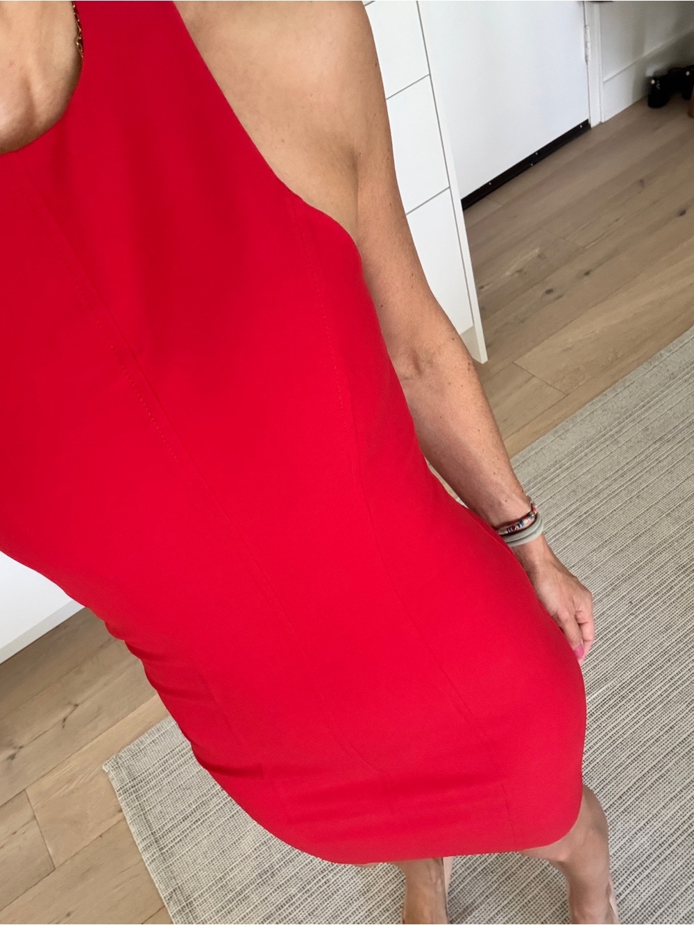 Alexander Wang Bold Red Dress with Clean Neckline
